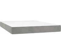 vidaXL Matelas à ressorts ensachés gris clair 140x190x20 cm velours