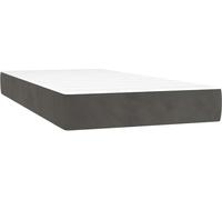 vidaXL Matelas à ressorts ensachés gris foncé 100x210x20 cm velours