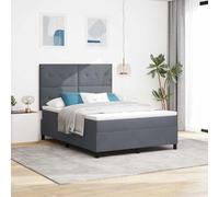 vidaXL Matelas à Ressorts ensachés Gris Foncé 160X200Cm Velours Mousse Housse Zippée pour Confort Et Soutien Surmatelas Protecteur Mobilier Chambre
