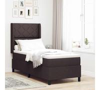 vidaXL Matelas à Ressorts ensachés Marron foncé 80 x 200 cm, Housse en Tissu zippée, Soutien Moyen, Mousse. Parfait pour Un Cadre de lit Box réglable, Meuble de Chambre Moderne avec tête de lit.