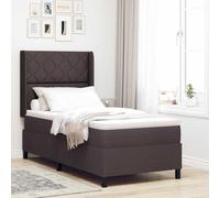 vidaXL Matelas à Ressorts ensachés Marron foncé 90 x 200 cm, Housse en Tissu avec Zip, Soutien Moyen en Mousse, Parfait pour Un lit Ajustable. Meuble Contemporain avec tête de lit.