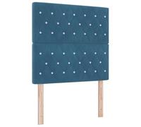vidaXL Matelas à Ressorts ensachés Velours Bleu Foncé 100X200 cm Housse Zippée Medium Ferme Accessoire de Sommeil Mobilier de Chambre Protège-Matelas Simple Dur