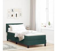 vidaXL Matelas à Ressorts Ensachés Vert Foncé 80X200 cm Accessoire de Sommeil avec Housse Zippée de Mousse Support Confortable pour Simple Protection Matelas Meubles de Chambre Doux