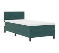 vidaXL Matelas à Ressorts Pocket en Velours 90 x 190 cm Mi-Fermes Housse Zippée Vert Foncé Accessoire de Chambre Simple Mobilier Confort avec Soutien pour Adultes