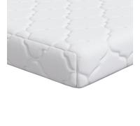 vidaXL Matelas en Mousse 160 x 80 x 10,5 cm - Mi-Ferme - Blanc - Polyester - Conformable - Pas Besoin d'assemblage - Usage intérieur - Style Moderne - Hiver & Printemps - Confort de Chambre Simple -