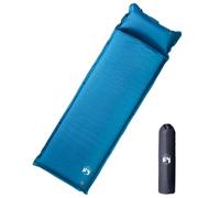 vidaXL Matelas de Camping Autogonflant avec Oreiller 1 Personne, Coussin d'air, Tapis de Couchage pour Tente Randonnée Voyage, Turquoise