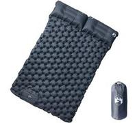 Matelas de Camping Autogonflant avec Oreillers 2 Personnes, Coussin d'Air, Tapis de Couchage pour Tente Randonnée Voyage, Gris