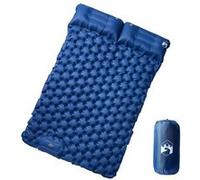 vidaXL Matelas de Camping Autogonflant avec Oreillers 2 Personnes, Coussin d'Air, Tapis de Couchage pour Tente Randonnée Voyage, Bleu Marine Bleu G
