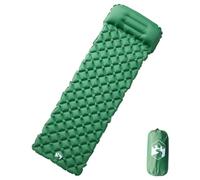 vidaXL Matelas de Camping Gonflable avec Oreiller 1 Personne, Coussin d'air, Tapis de Couchage, Matelas de Tente Randonnée Voyage, Vert