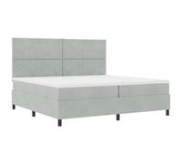 vidaXL Matelas de lit à Ressorts ensachés en Velours 100X200 cm Gris Clair Housse en Tissu en Mousse Surface Douce Idéal pour Adultes Mobilier de Chambre Protection Accessoires Sommeil Mi-Ferme