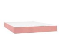 vidaXL Matelas de lit à Ressorts ensachés fermeté Moyenne Matelas de Lit Rembourré Lit Double Adulte Meuble de Chambre à Coucher Intérieur Rose 140x190x20 cm Velours