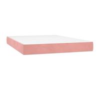 Matelas de lit à ressorts ensachés rose 140x210x20 cm velours G