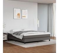 Matelas de lit à ressorts ensachés Gris 180x200x20cm Similicuir347846