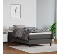 Vidaxl Matelas De Lit À Ressorts Ensachés Gris 90x200x20 Cm Similicuir