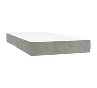 vidaXL Matelas de Lit à Ressorts Ensachés Matelas de Lit Rembourré Lit Simple Adulte Meuble de Chambre à Coucher Intérieur Gris Clair 100x200x20 cm