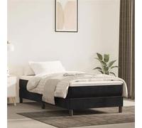 vidaXL Matelas de lit à ressorts ensachés Noir 80x210 cm Ép. 20 cm Velours