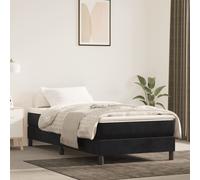 Vidaxl Matelas De Lit À Ressorts Ensachés Noir 80x220x20 Cm Velours Noir