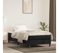vidaXL Matelas de lit à ressorts ensachés Noir 90x200x20 cm Velours