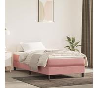 vidaXL Matelas de lit à ressorts ensachés rose 100x210x20 cm velours
