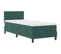 vidaXL Matelas de lit à Ressorts Poche Velours 80X200 cm Vert Foncé Housse en Mousse Design Contemporain Soutien Confortable pour Dormeurs sur Le Dos et Le Ventre Accessoire de Chambre Couvre-Matelas
