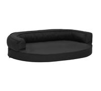 Vidaxl Matelas De Lit Ergonomique De Chien 75x53 Cm Aspect De Lin Noir