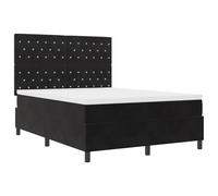 vidaXL Lit Box Spring avec Matelas & LED Noir 160x200 cm Velours