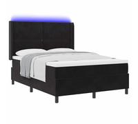 vidaXL Matelas Double en Velours de Luxe 160X200Cm Mousse Douce Housse Zippée Noir Et Blanc Amovible Ressort Ensaché Soutien Moyen Dur Accessoire de Literie Premium avec Protecteur de Confort