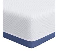 vidaXL Matelas en Gel 90 x 200 cm Blanc et Bleu, Confort Moyen, Mousse Refroidissante, 100% Polyester Jacquard, Intérieur Seulement, pour Chambre Moderne, Style Hiver et Printemps, Utilisation Facile
