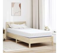 vidaXL Matelas en Gel 90 x 200 cm Blanc et Bleu, Confort Moyen, Mousse Refroidissante, 100% Polyester Jacquard, Intérieur Seulement, pour Chambre Moderne, Style Hiver et Printemps, Utilisation Facile