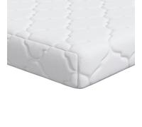 vidaXL Matelas en Mousse 160 x 80 x 10,5 cm - Mi-Ferme - Blanc - Polyester - Conformable - Pas Besoin d'assemblage - Usage intérieur - Style Moderne - Hiver & Printemps - Confort de Chambre Simple -