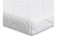 vidaXL Matelas en Mousse 160 x 80 x 10,5 cm - Mi-Ferme - Blanc - Polyester - Conformable - Pas Besoin d'assemblage - Usage intérieur - Style Moderne - Hiver & Printemps - Confort de Chambre Simple -