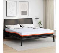 vidaXL Matelas en Mousse à mémoire de Forme 200 x cm Blanc Gris, Confort Moyen, 100% Polyester, Tissu Jacquard, Style Moderne. À Utiliser à l'intérieur, idéal pour l'hiver et Le Printemps, s'adapte
