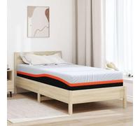 vidaXL Matelas en Mousse à mémoire de Forme 90 x 200 cm Blanc & Gris, fermeté Moyenne, en Polyester Jacquard avec Motif Diamant, Style Moderne, pour Un Usage intérieur, Confort Essentiel, idéal pour