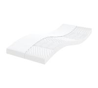 vidaXL Matelas en mousse 356350 90x190 cm 7 zones, dureté 20 ILD, blanc, souple rafraîchissant