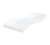 vidaXL Matelas en mousse 356350 90x190 cm 7 zones, dureté 20 ILD, blanc, souple rafraîchissant