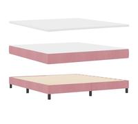 vidaXL Lit Box Spring avec Matelas Rose 180x200 cm Velours