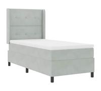 vidaXL Matelas et surmatelas à Ressorts ensachés Gris Clair 100X200 cm Velours Tact Doux Housse à Fermeture éclair Idéal pour Chambre Chambre d'amis Utilisation Simple Mobilier somnolent Qualité