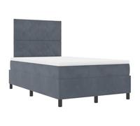 vidaXL Matelas Moderne à Ressorts ensachés 120X200 cm Gris foncé Velours Couche de Mousse Respirante Soutien médium-Ferme Parfait pour la Chambre Protecteur de Meuble Surmatelas