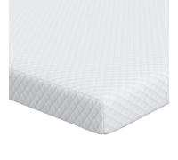 vidaXL Matelas Pad 140 x 190 cm en Mousse à mémoire de Forme, Respirant, Blanc, en Tissu Polyester, Finition Mate, Design Contemporain, Accessoire de Chambre, Double Couche, Lavable à la Machine, san