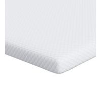 vidaXL Matelas Pad 140 x 200 cm Mousse à mémoire ventilée Blanc Mat Opaque Pas Besoin de Montage pour Usage intérieur Style Moderne Lavable en Machine Confortable Double Couche pour Un Sommeil relaxa