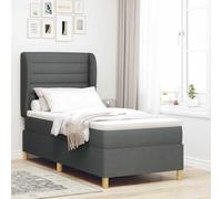 vidaXL Matelas Ressorts ensachés Gris foncé Housse Mousse Douce 100X200 cm Accessoire Parfait pour Adultes Mobilier Chambre Solution Sommeil agréable Protecteur Box avec Housse zippée Surmatelas