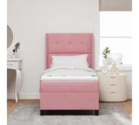 vidaXL Matelas Simple avec Topper en Velours, Ressorts ensachés, Mousse Douce 90X200X20 cm Indispensable pour Chambre à Coucher pour Le Confort et Le Soutien, idéal pour Adultes et Lits d'appoint.