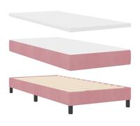 vidaXL Matelas Simple en Velours avec Housse Zippée 100X200Cm Ferme Mousse Douce et Design Rose et Blanc pour Un Confort Optimal Décor Élégant pour la Chambre