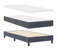 vidaXL Matelas & Surmatelas à Ressorts Ensachés | Velours Gris Foncé 90 X 190 cm Mousse Confortable pour Chambre Housses Amovibles et Lavables