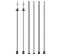 Vidaxl MâTs De BâChe TéLescopiques 102-260 Cm 2 Pcs Aluminium