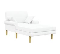 vidaXL Méridienne Blanc Tissu