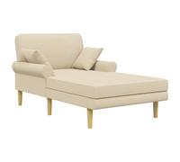 vidaXL Méridienne Crème Tissu