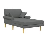 vidaXL Méridienne Gris foncé Tissu