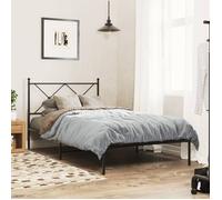 vidaXL Metal Bed Frame with Headboard Black 100x200 cm, single bed, bedroom furniture, guest bed, bed, metal bed frame, bed 376497