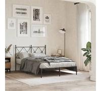 Cadre de Lit Métal avec Tête de Lit Sommier Meuble Chambre Intérieur vidaXL